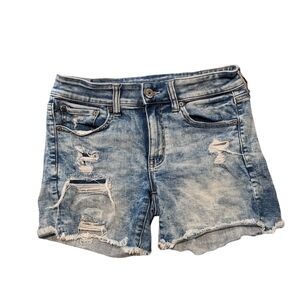 American Eagle Outfitters Distressed Blue Denim Shorts